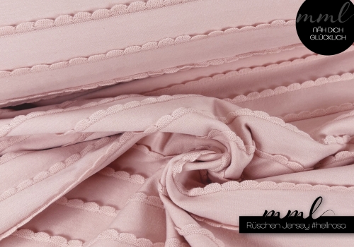 Rüschen Jersey hell rosa - Ruffle Jersey