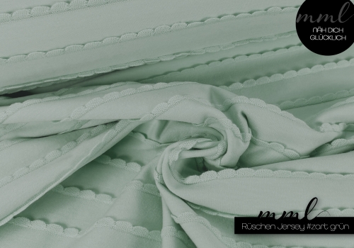 Rüschen Jersey zart grün - Ruffle Jersey