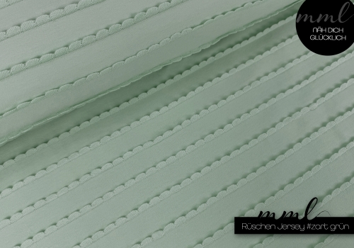Rüschen Jersey zart grün - Ruffle Jersey