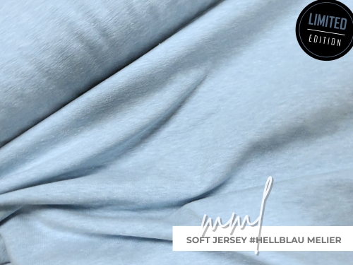Soft Jersey #hellblau meliert / blau himmelblau zart Trikot