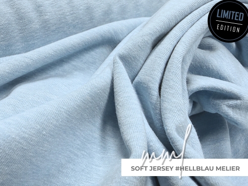 Soft Jersey #hellblau meliert / blau himmelblau zart Trikot