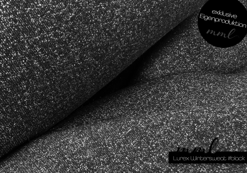 SOFT LUREX Winter-Sweat Stoff#black (0,25m)