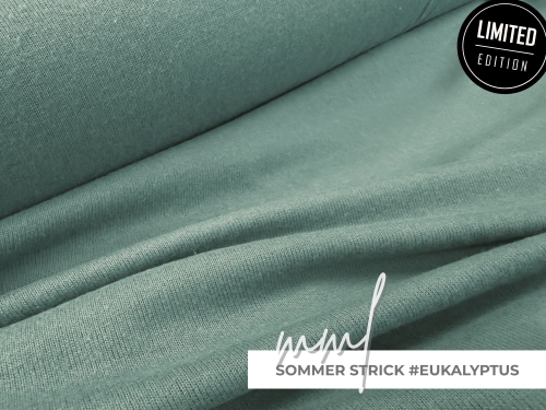 Sommer Strick eukalyptus  - leichter, elastischer Strick in eukalyptus / grün teal
