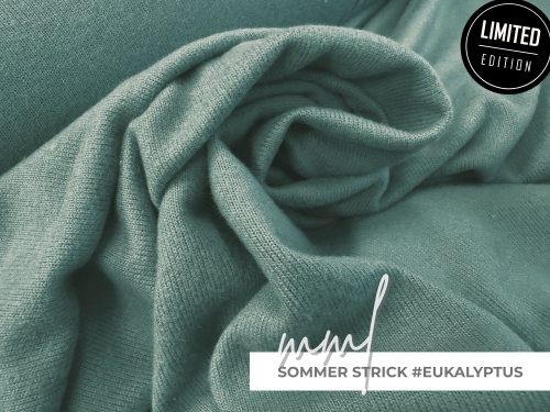 Sommer Strick eukalyptus  - leichter, elastischer Strick in eukalyptus / grün teal
