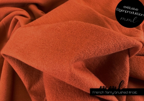 Sommer-Sweat Stoff (angeraut) #rost (0,25m)