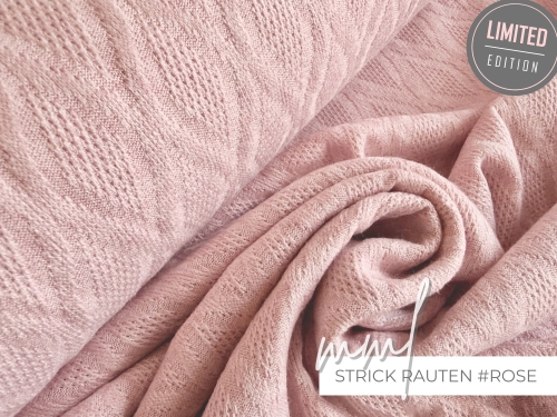 Strick-Stoff Rauten - rosa / rosé - Diamond Jacquard