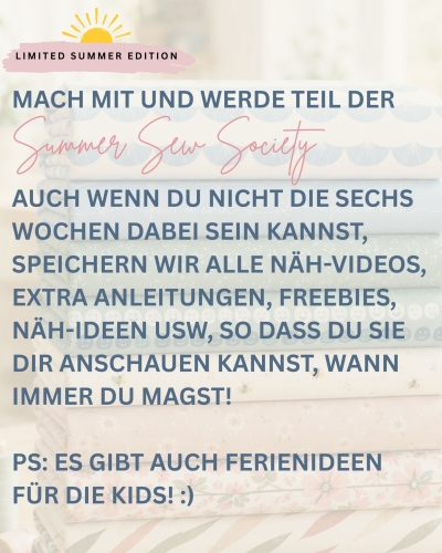 Summer Sew Society Paket (Kids - 9m Stoff + 3 E-Books + Überraschung)