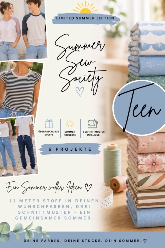 Summer Sew Society Paket (Teen - 11m Stoff + 3 E-Books + Überraschung)