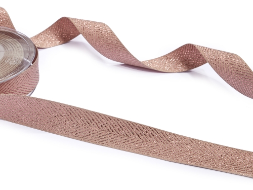 Webband Zig Zag 25mm #rosegold lurex (1,0 m)