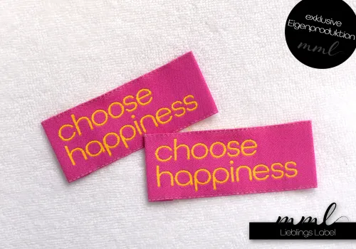 Weblabel-Set #choose happiness (gelb/pink) (2er-Set)
