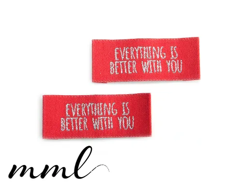 Weblabel-Set #Everything is better with you (glitter/rot)) (2er-Set)