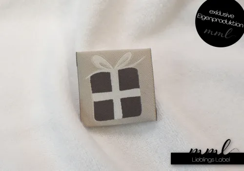 Weblabel-Set #Geschenk (beige) (2er-Set)