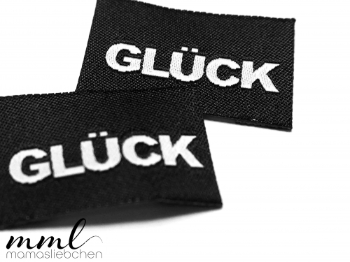 Weblabel-Set #Glück (2er-Set, schwarz-weiss)