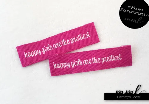 Weblabel-Set #happy girls are the prettiest (pink) (2er-Set)