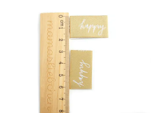 Weblabel-Set #happy (weiß/gold) (2er-Set)