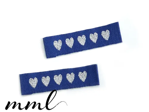 Weblabel-Set #Herzen (glitter/blau) (2er-Set)