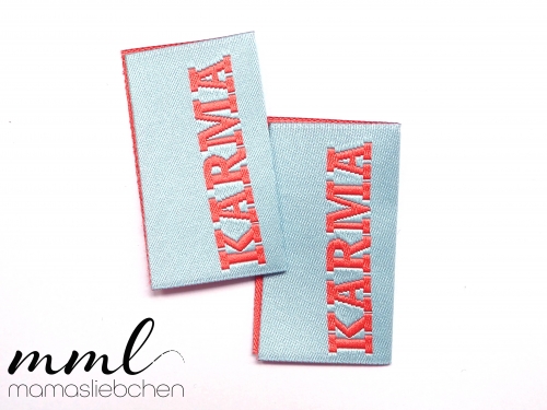 Weblabel-Set #Karma hellblau coral (2er-Set)