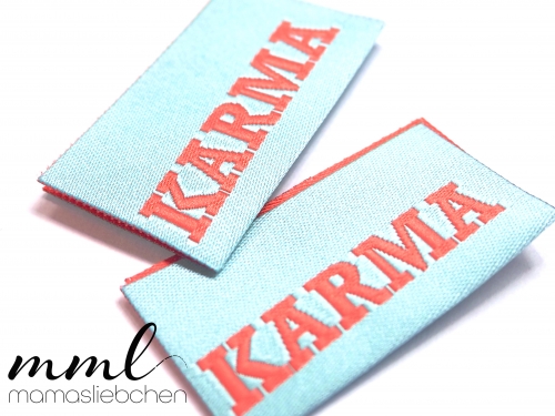 Weblabel-Set #Karma hellblau coral (2er-Set)