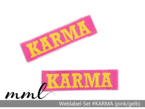 Weblabel-Set #KARMA (pink/gelb) (2er-Set)