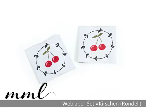 Weblabel-Set #Kirschen (Rondell) (2er-Set)