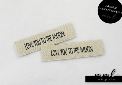 Weblabel-Set #Love You To The Moon (beige) (2er-Set)