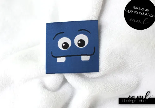Weblabel-Set #Monster groß (blau) (2er-Set)