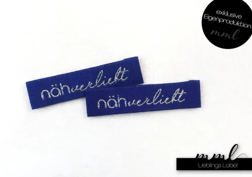 Weblabel-Set #näh verliebt (glitter/blau) (2er-Set)