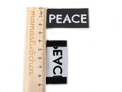 Weblabel-Set #PEACE schwarz/weiß (2er-Set)