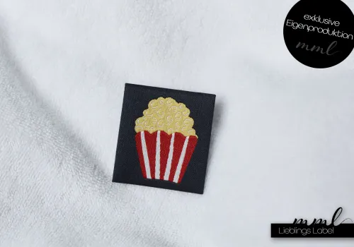 Weblabel-Set #Popcorn-Tüte (schwarz) (2er-Set)