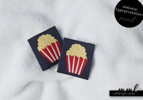 Weblabel-Set #Popcorn-Tüte (schwarz) (2er-Set)