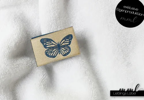 Weblabel-Set #Schmetterling (blau/beige) (2er-Set)