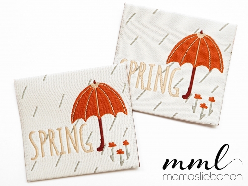 Weblabel-Set #Spring mit Schirm (2er-Set)