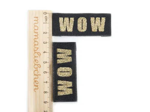 Weblabel-Set #WOW (schwarz/gold glitzer) (2er-Set)