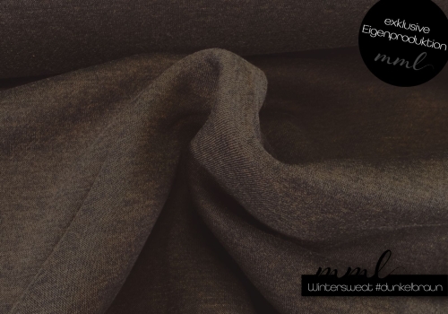 Winter-Sweat Stoff (meliert) #dunkelbraun (0,25m)