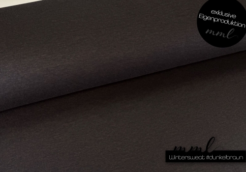 Winter-Sweat Stoff (meliert) #dunkelbraun (0,25m)