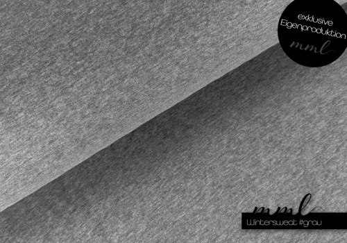 Winter-Sweat Stoff (meliert) #grau (0,25m)