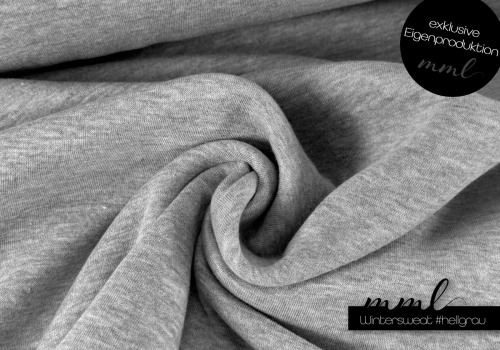 Winter-Sweat Stoff (meliert) #hellgrau (0,25m)