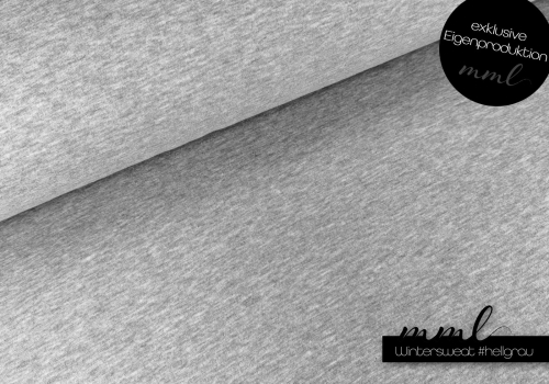 Winter-Sweat Stoff (meliert) #hellgrau (0,25m)