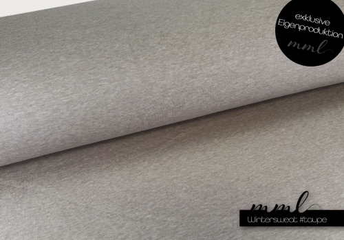 Winter-Sweat Stoff (meliert) #taupe (0,25m)
