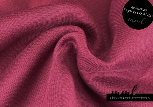 Winter-Sweat Stoff (uni) #bordeaux (0,25m)