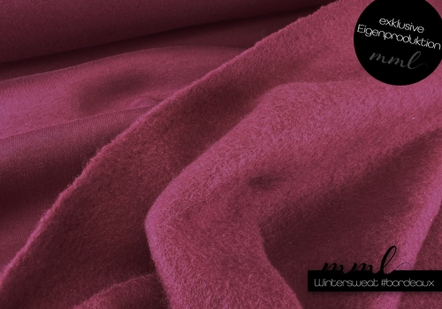 Winter-Sweat Stoff (uni) #bordeaux (0,25m)