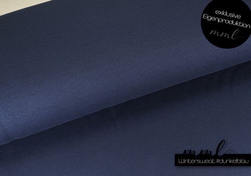 Winter-Sweat Stoff (uni) #dunkelblau (0,25m)
