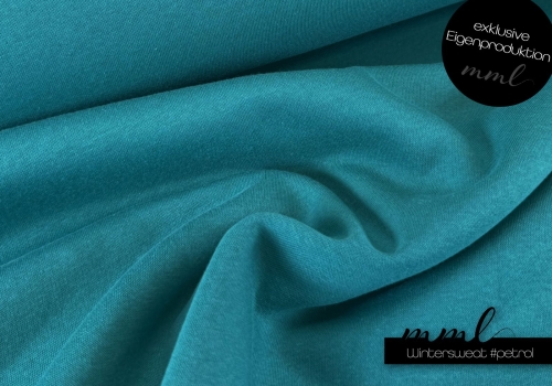 Winter-Sweat Stoff (uni) #petrol (0,25m)