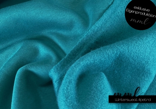 Winter-Sweat Stoff (uni) #petrol (0,25m)