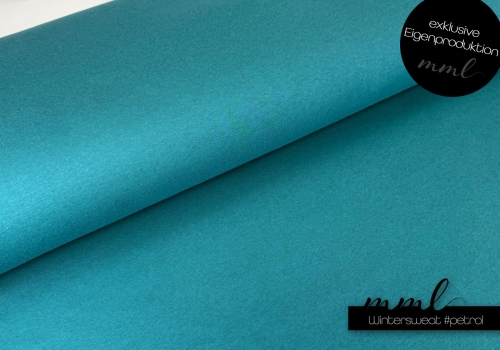 Winter-Sweat Stoff (uni) #petrol (0,25m)