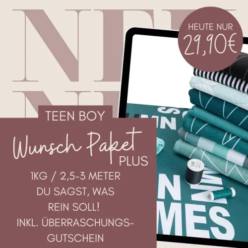 Wunsch Stoff-Paket Teen Boy (ca. 1 kg, ca. 2,5-3m) inkl. Ü-Geschenk