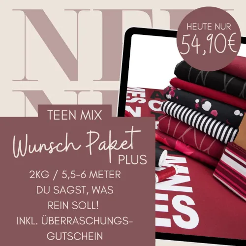 Wunsch Stoff-Paket Teen Mix (ca. 2 kg, ca. 5-6m) inkl. Ü-Geschenk