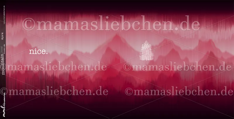 Bio-Sommer-Sweat-Stoff "Mountain panel #pink" (1 Panel, ca. 1,00m)