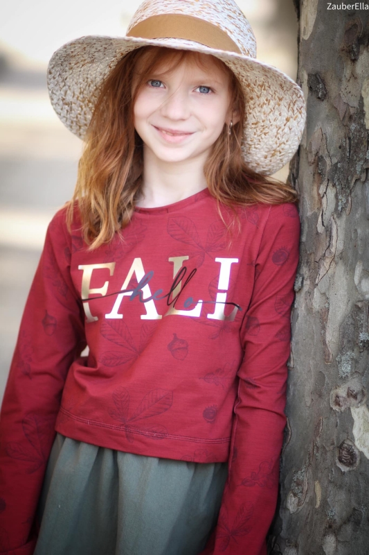 Bio-Sommer-Sweat-Stoff "Oak #dark red" (0,25m)