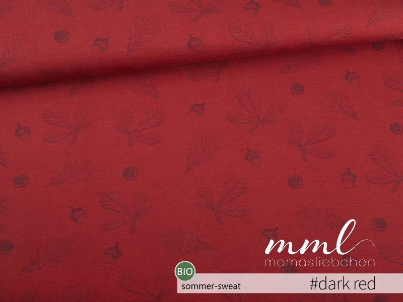 Bio-Sommer-Sweat-Stoff "Oak #dark red" (0,25m)